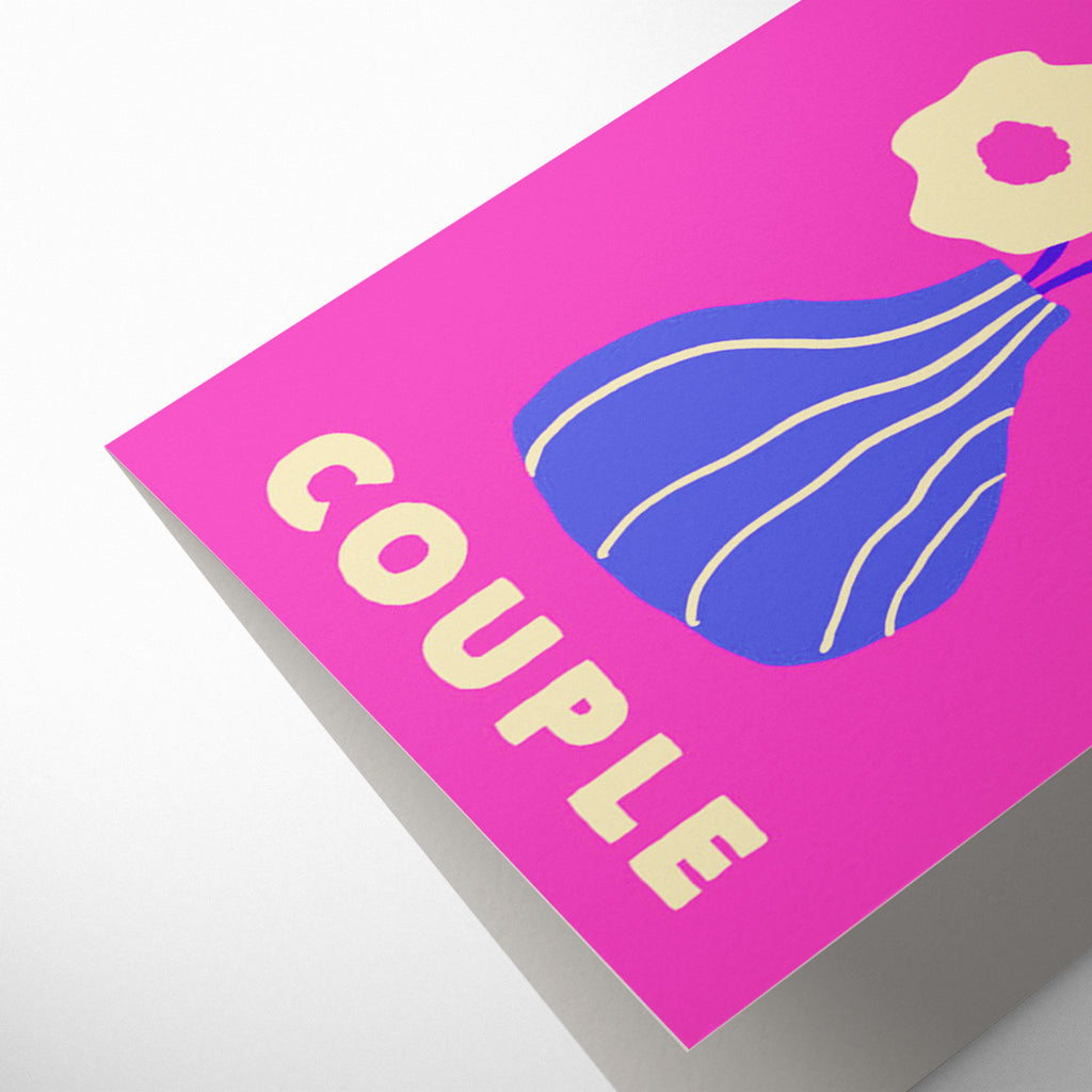 PEONIES STRIPY VASE HAPPY COUPLE