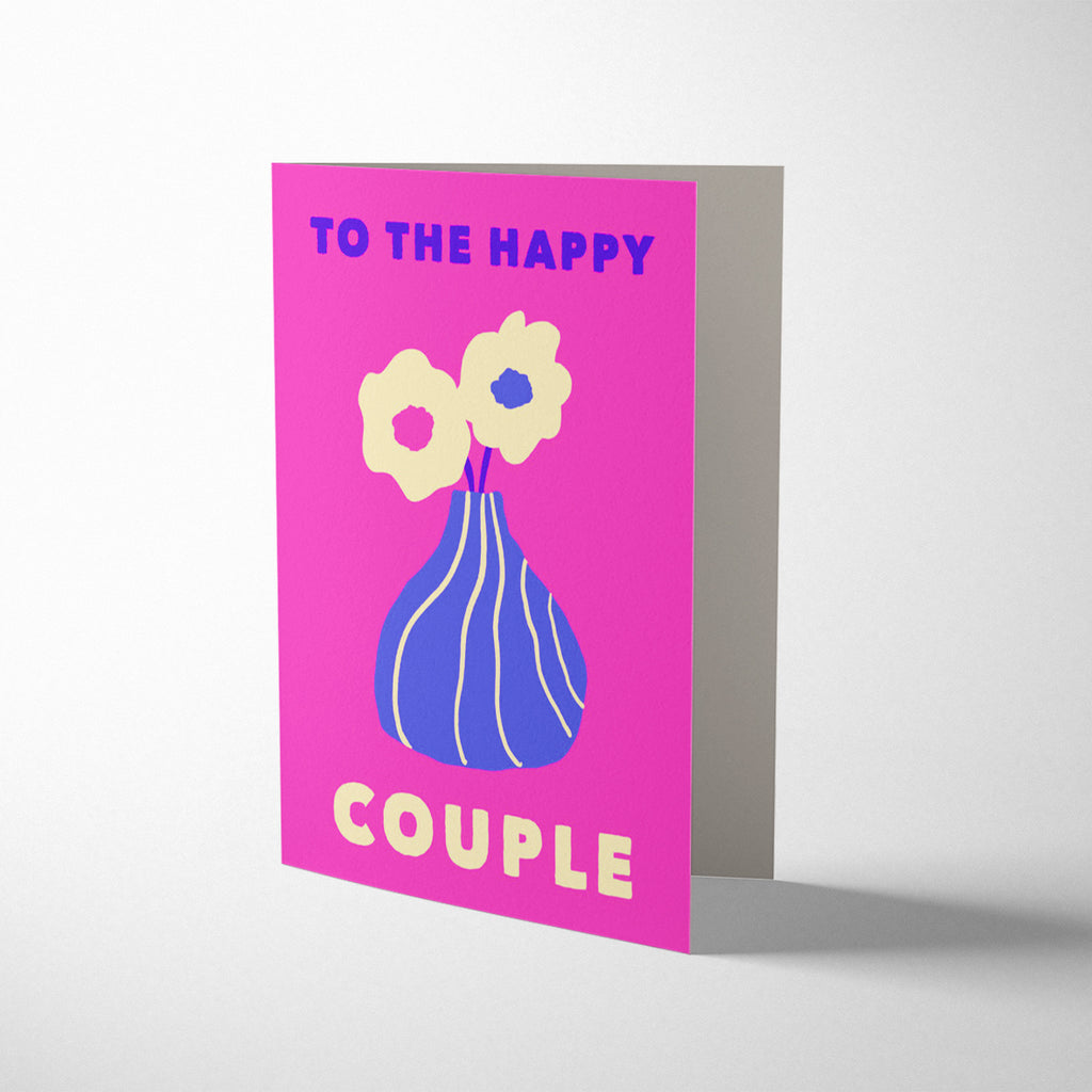 PEONIES STRIPY VASE HAPPY COUPLE