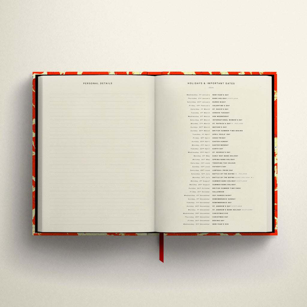 RED SPLATTER 2026 DIARY