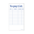PAPERIAN 'LISTS TO LIVE BY' MEMO PAD: TO PAY LIST