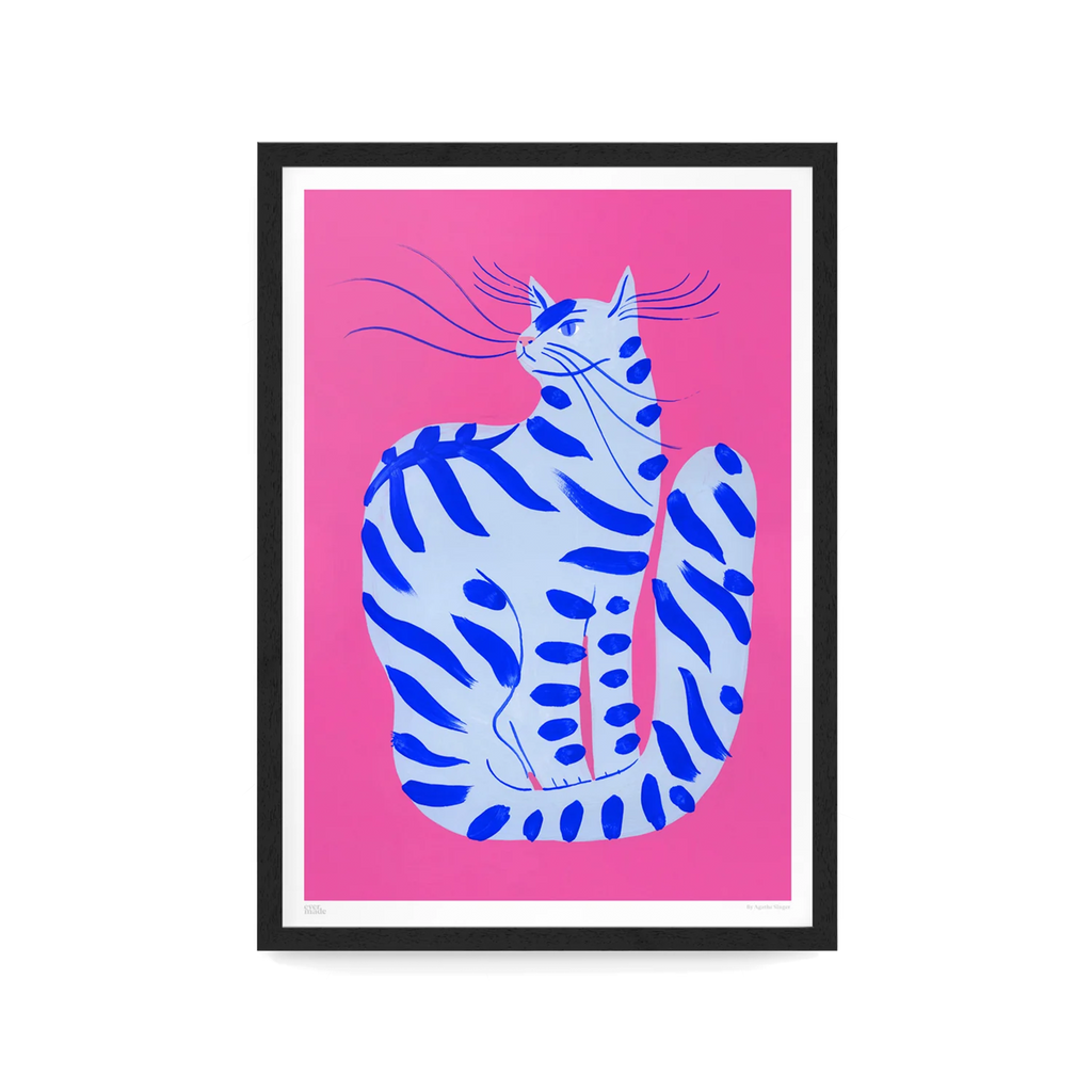CAT WITH STRIPES ART PRINT // A3