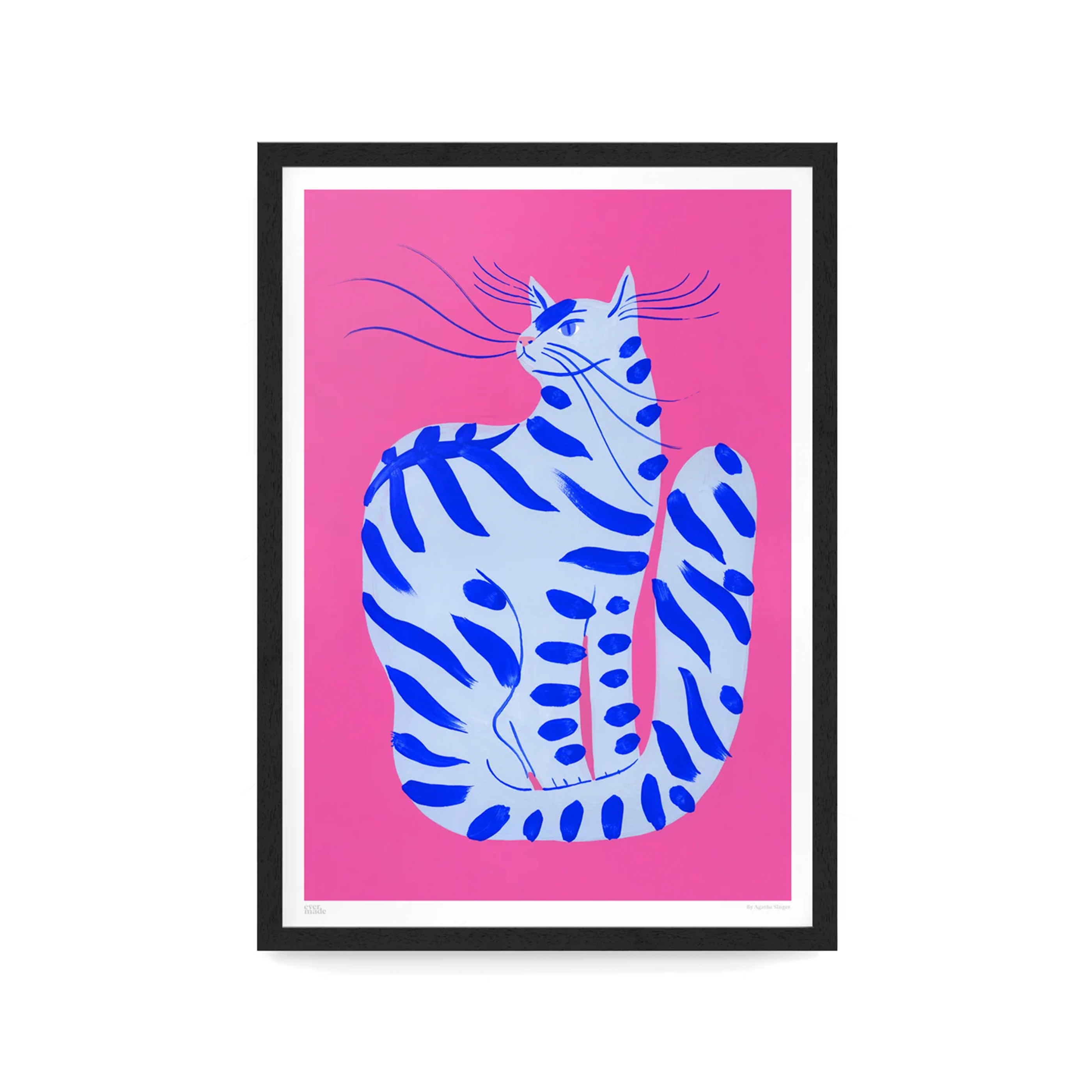 CAT WITH STRIPES ART PRINT // A3