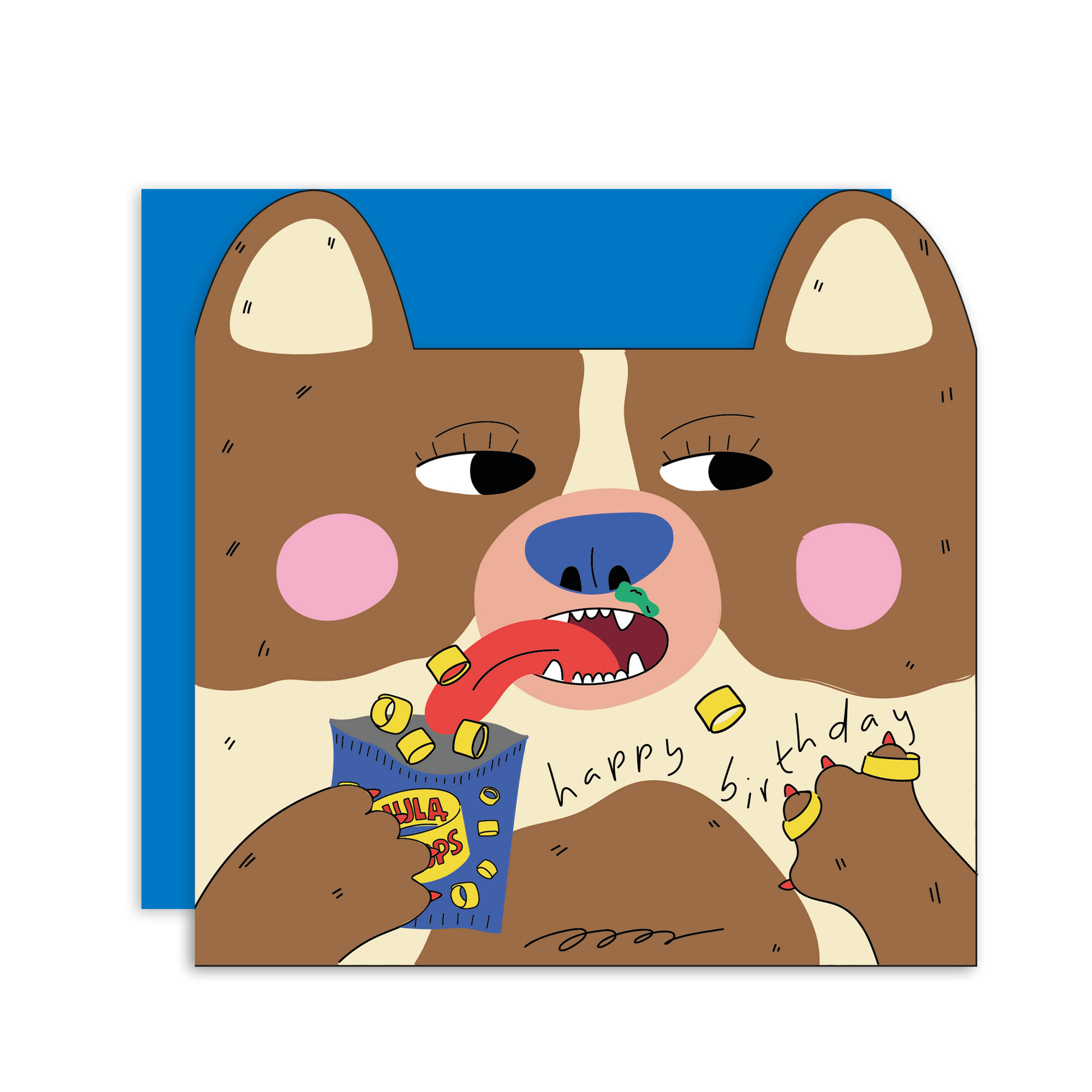 DOG EATS HULA HOOPS DIE CUT