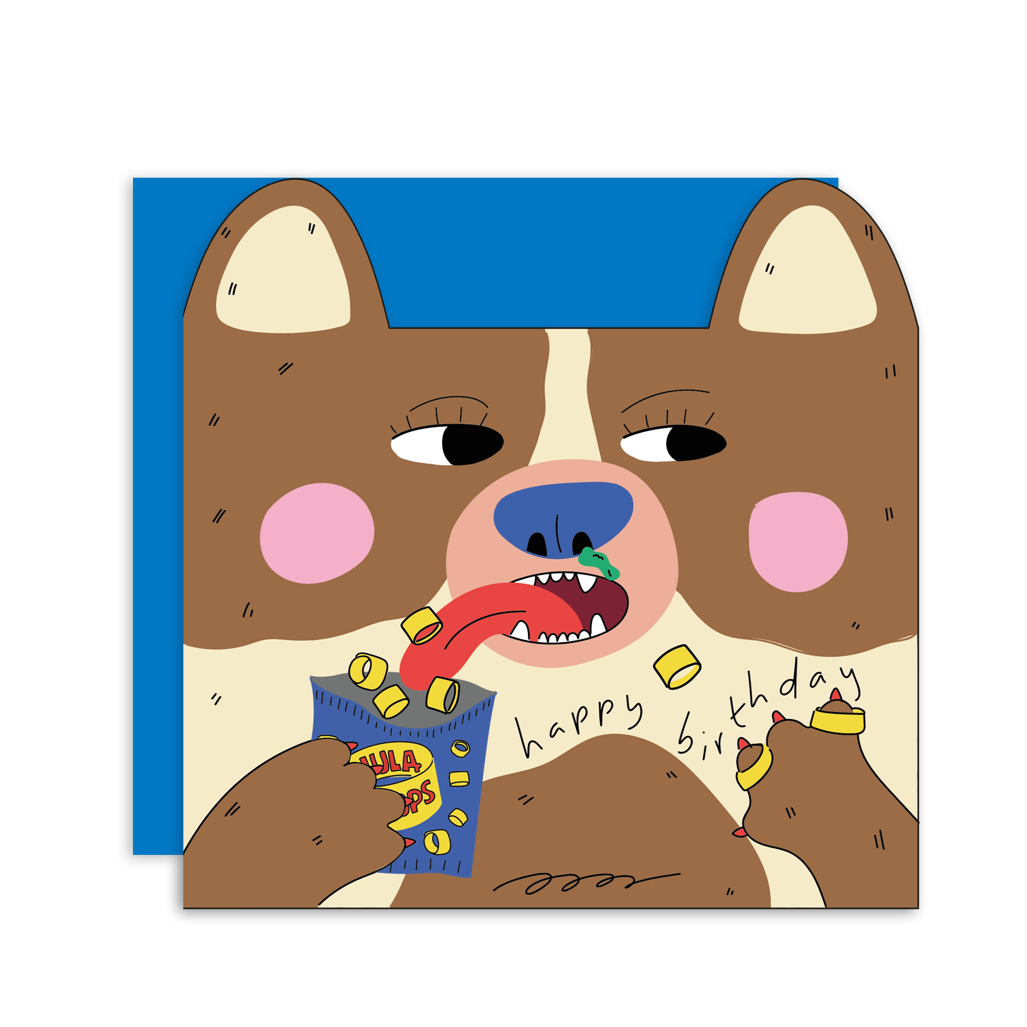 DOG EATS HULA HOOPS DIE CUT