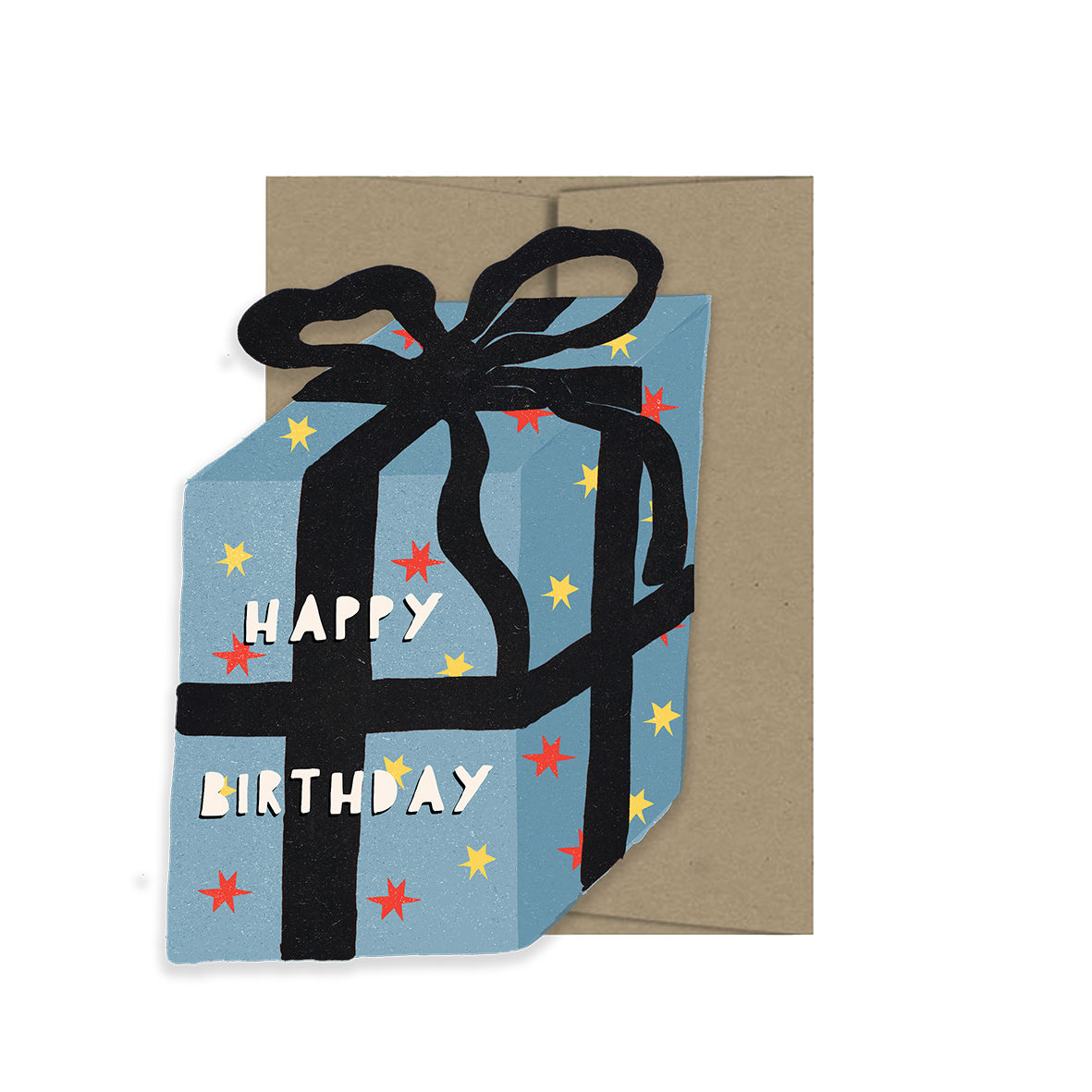 BLUE GIFT BIRTHDAY DIE-CUT