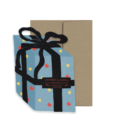 BLUE GIFT BIRTHDAY DIE-CUT