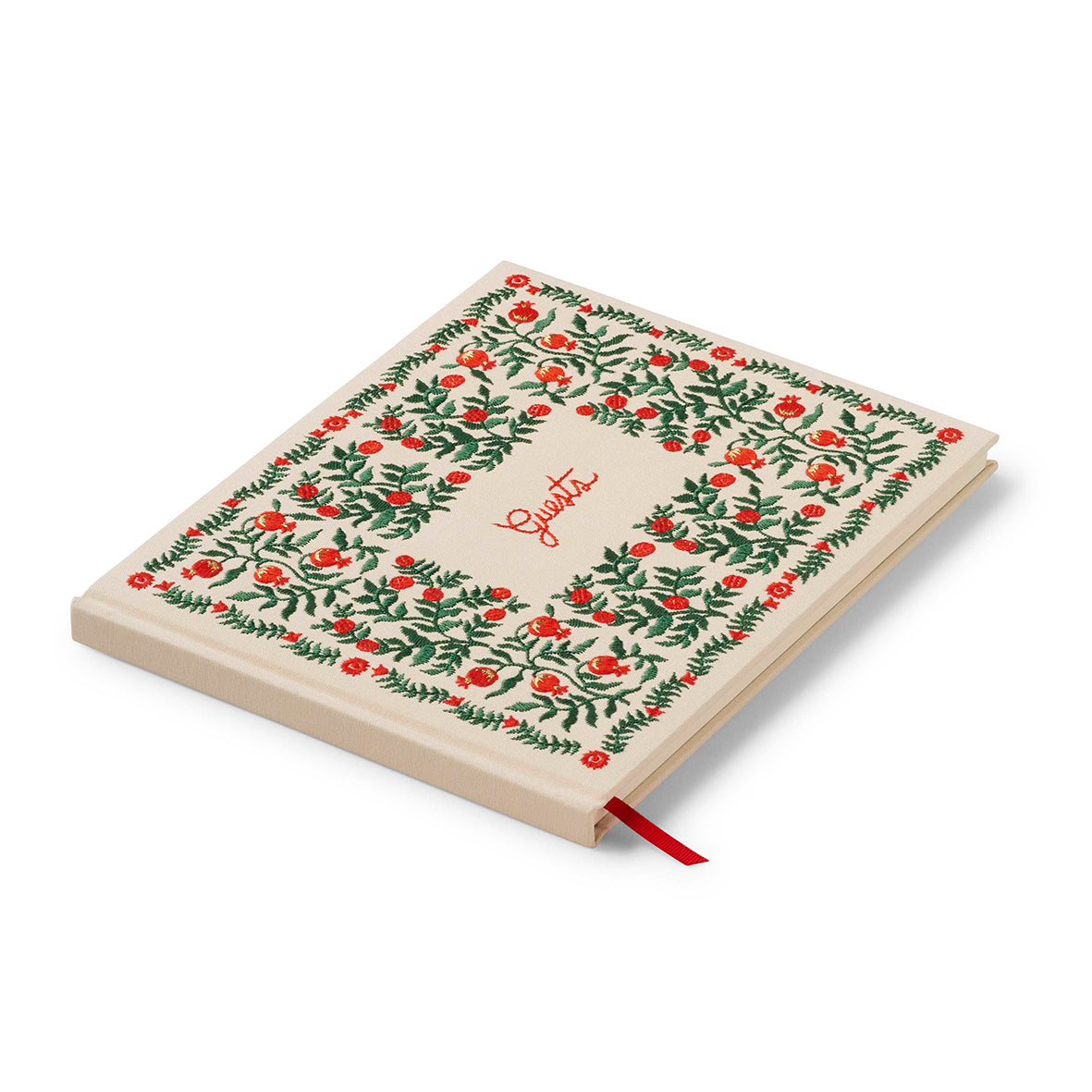 CHRISTMASTIDE POMEGRANATE EMBROIDERED GUEST BOOK
