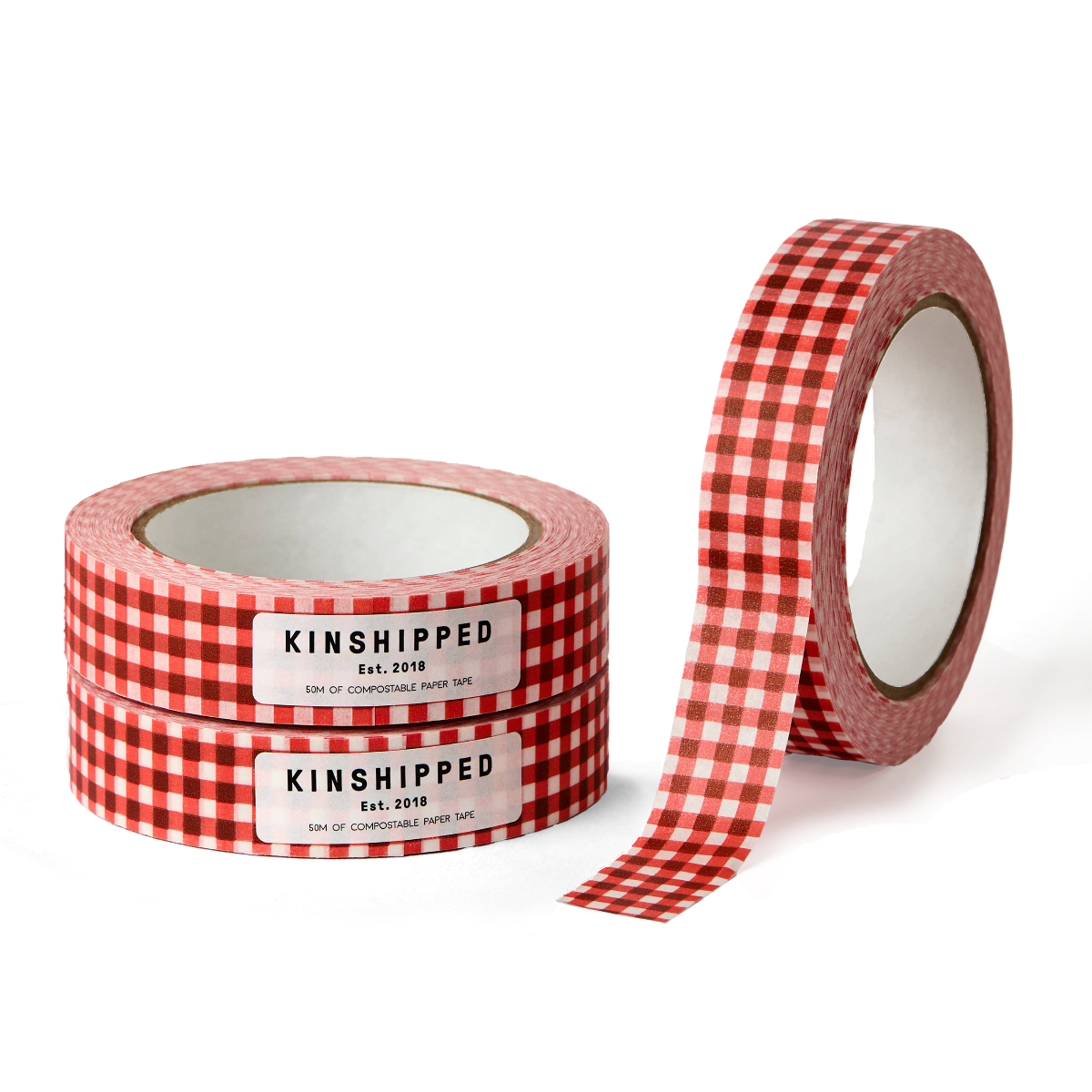 RED GINGHAM PAPER TAPE