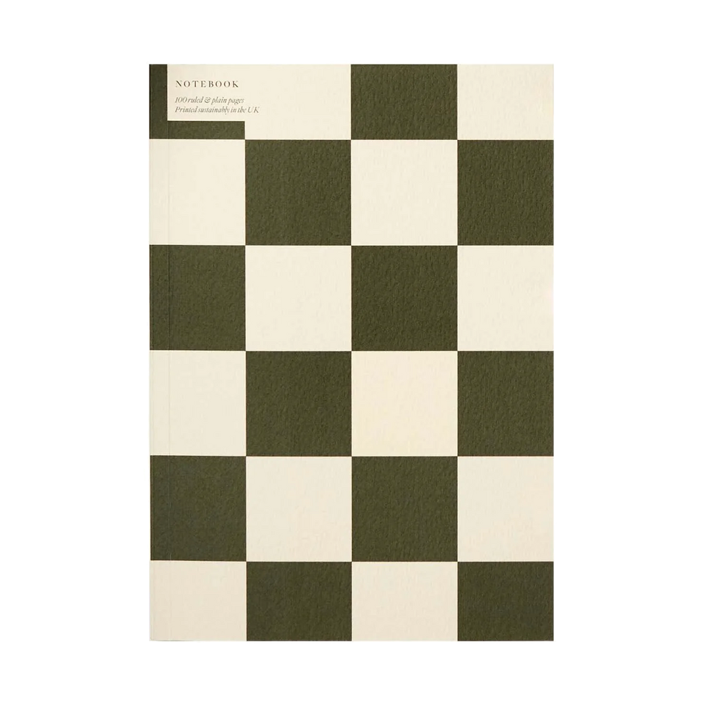 CHECKERBOARD GREEN NOTEBOOK
