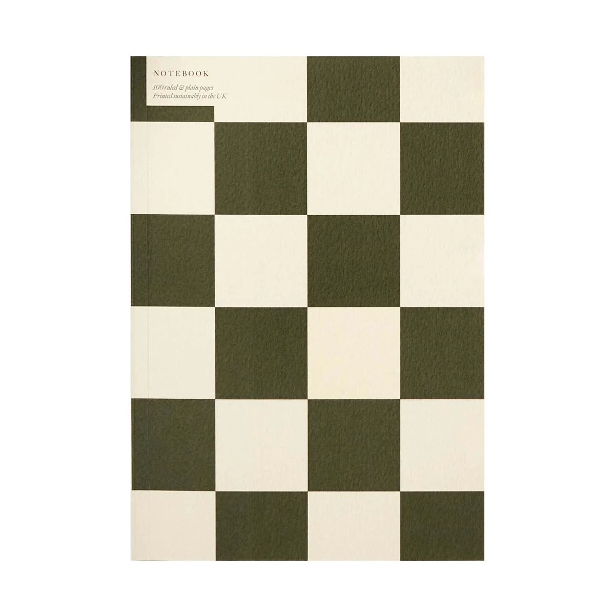 CHECKERBOARD GREEN NOTEBOOK