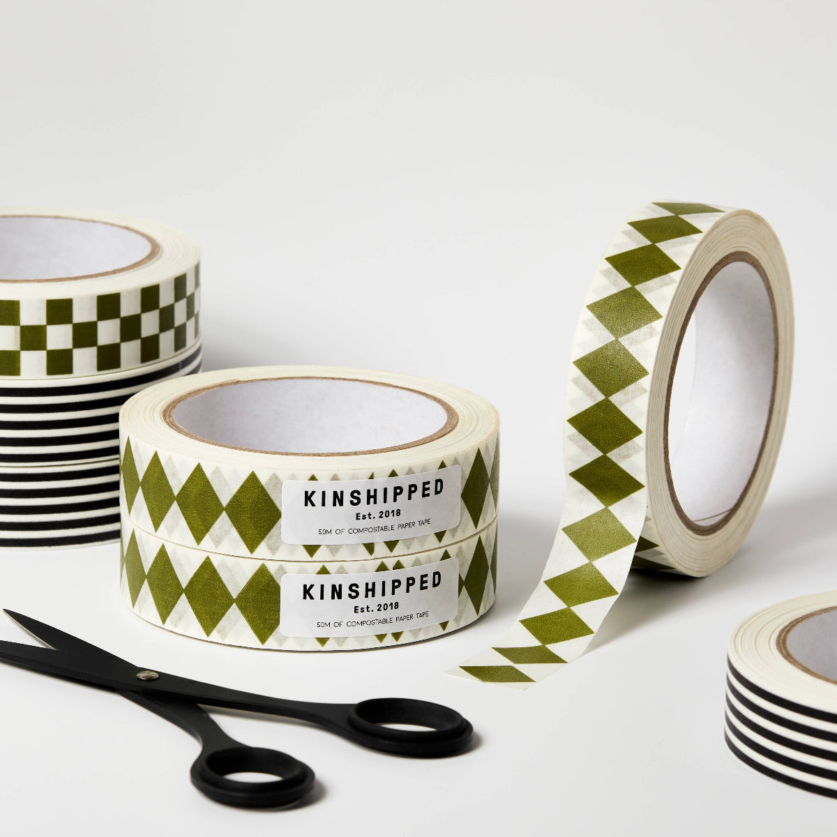 MOSS GREEN DIAMOND PAPER TAPE