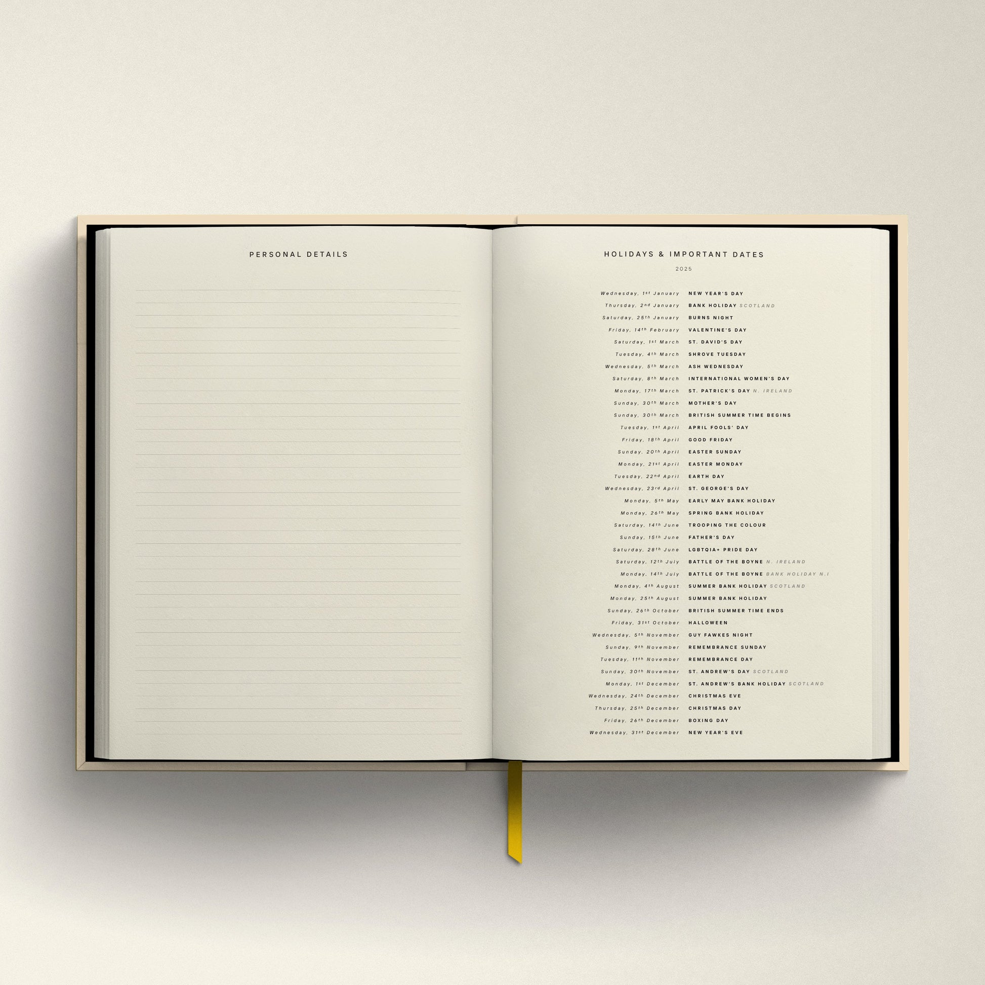 SPITALFIELDS MARKET LEMON 2026 DIARY