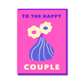 PEONIES STRIPY VASE HAPPY COUPLE