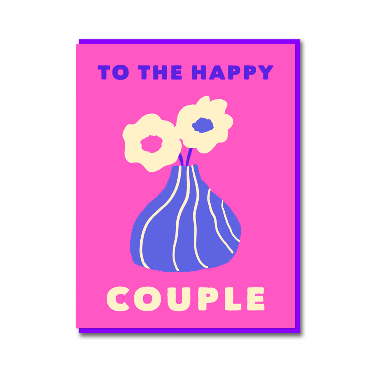 PEONIES STRIPY VASE HAPPY COUPLE