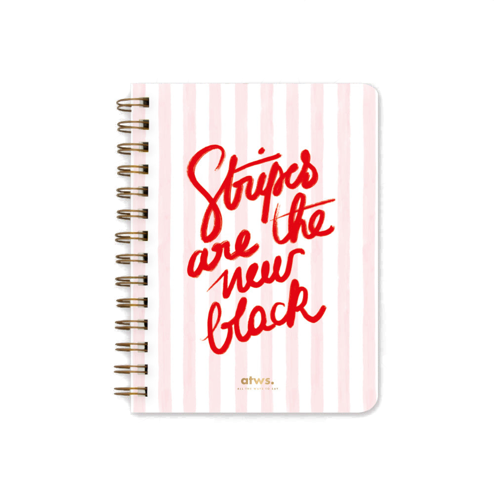 STRIPES NEW BLACK SPIRAL NOTEBOOK