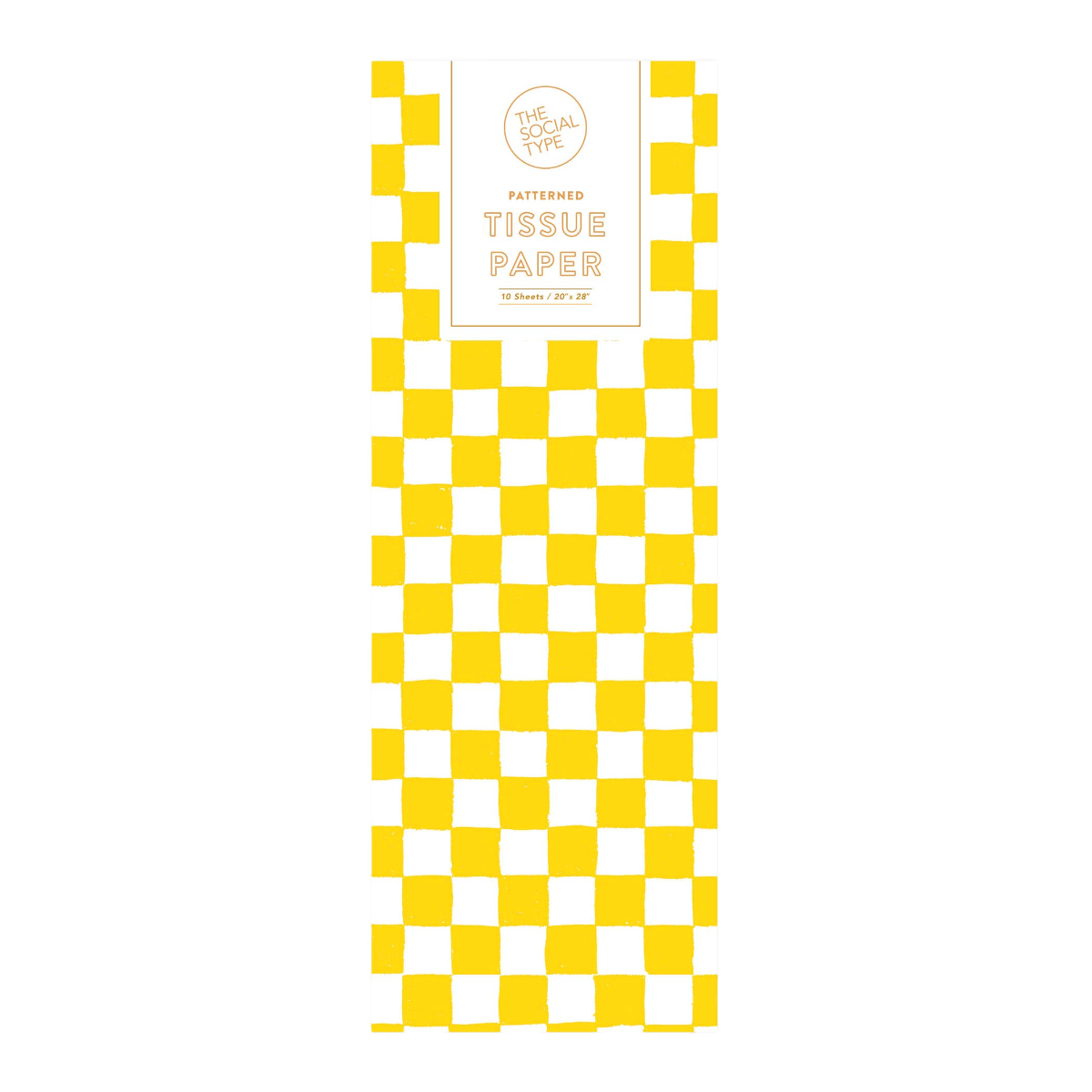 YELLOW CHECKER TISSUE PAPER