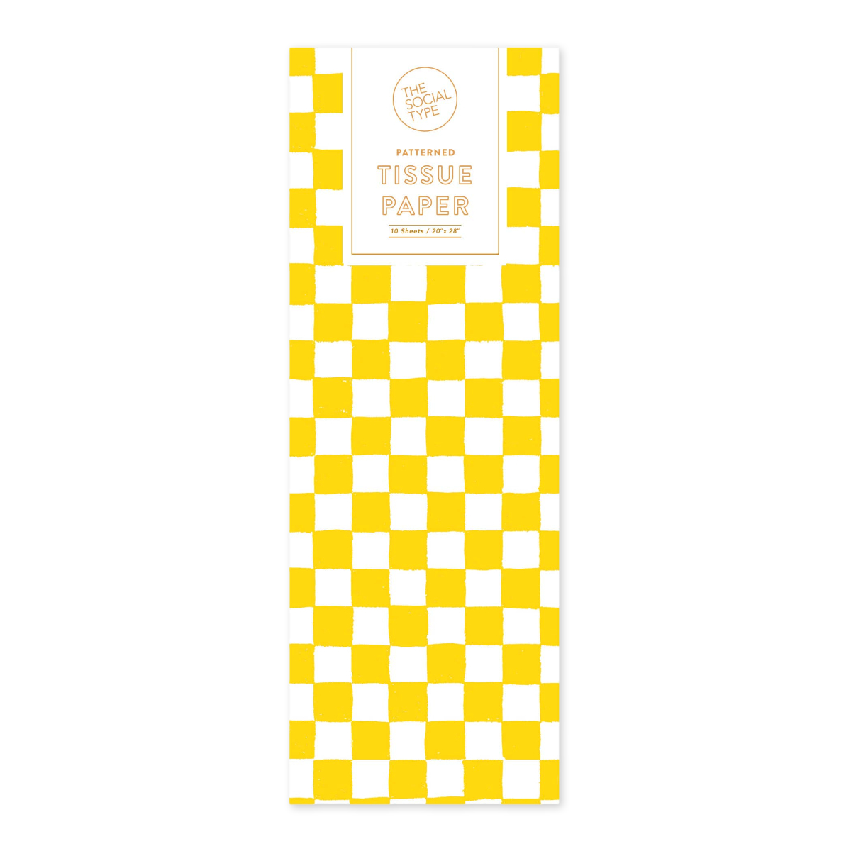 YELLOW CHECKER TISSUE PAPER