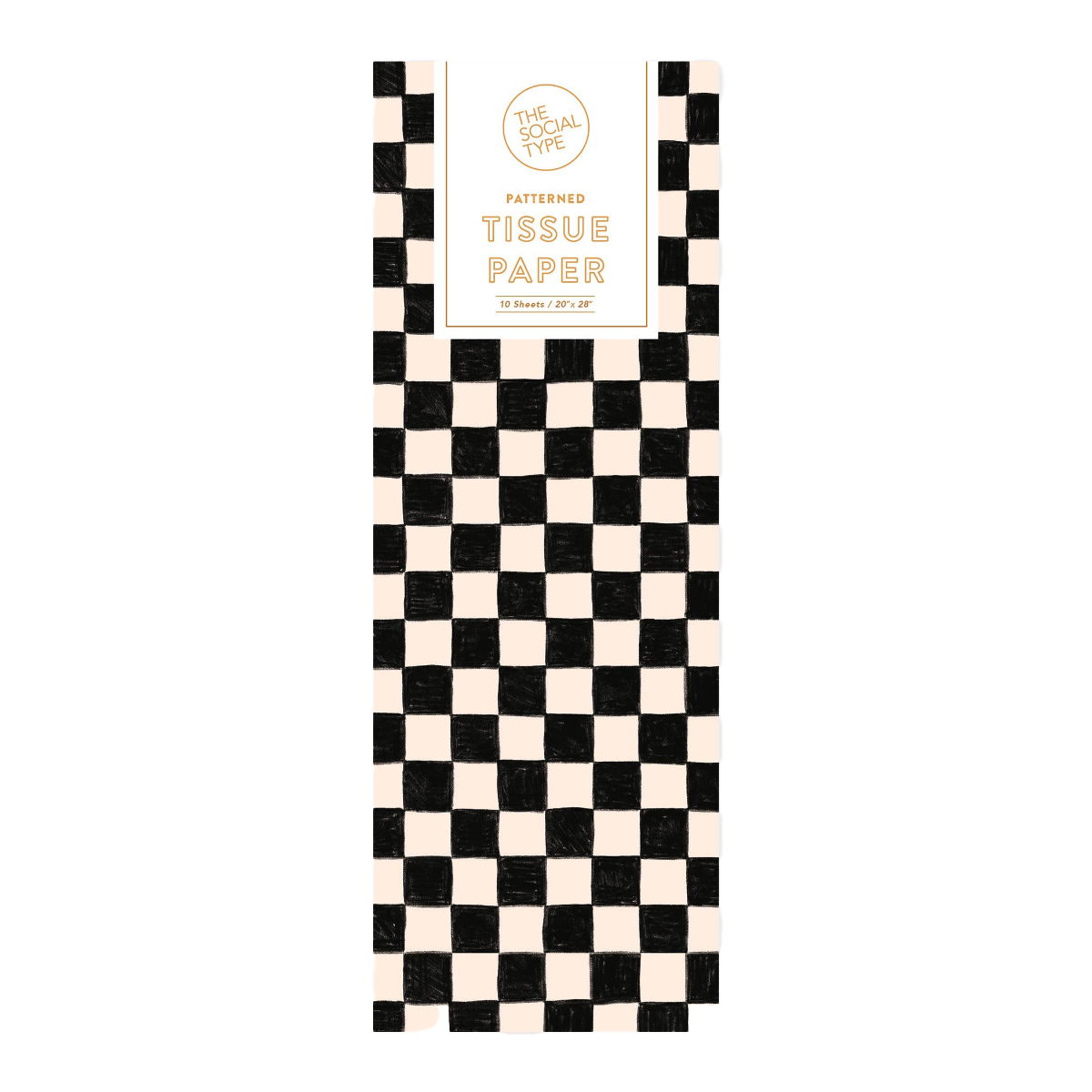 BLACK CHECKER TISSUE PAPER