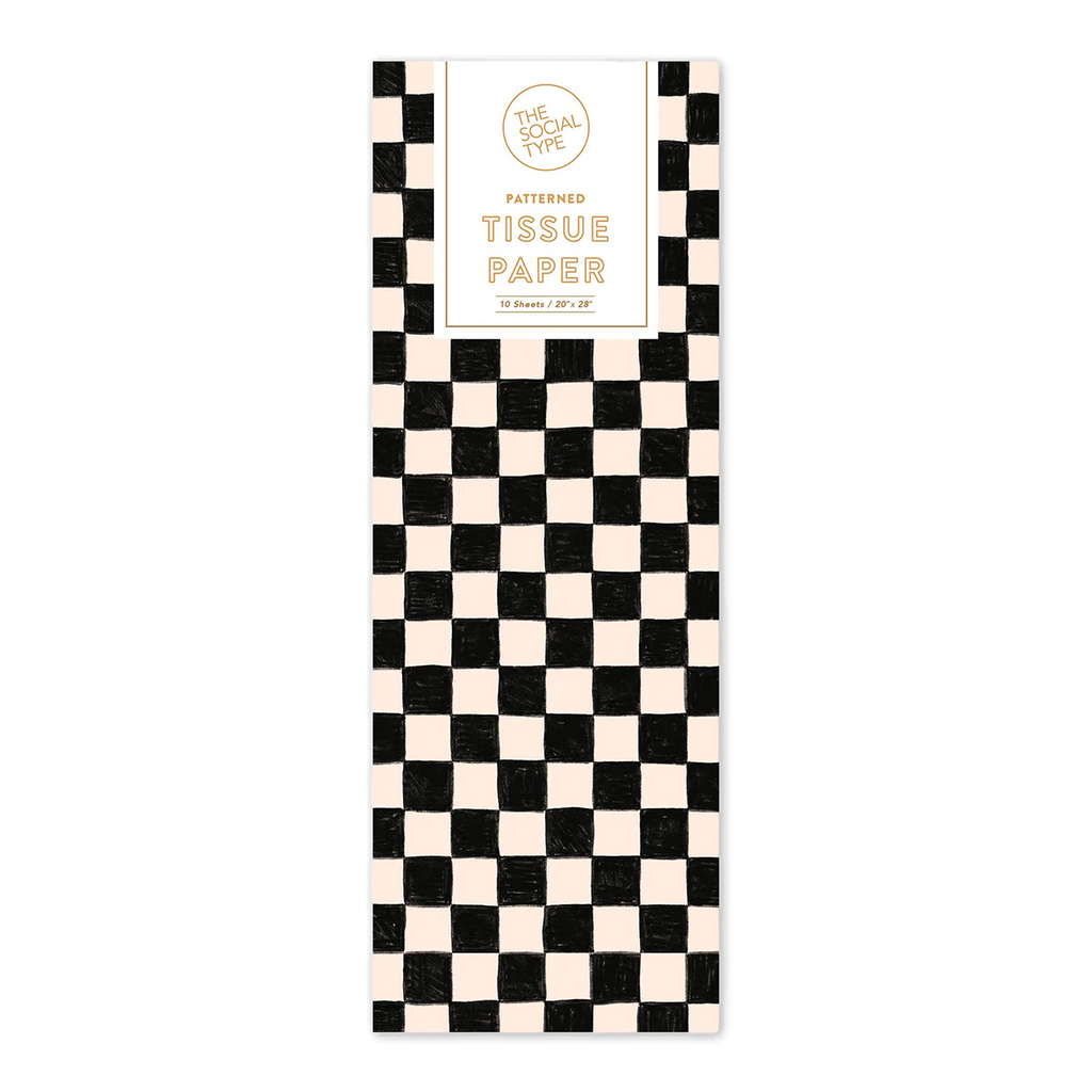 BLACK CHECKER TISSUE PAPER