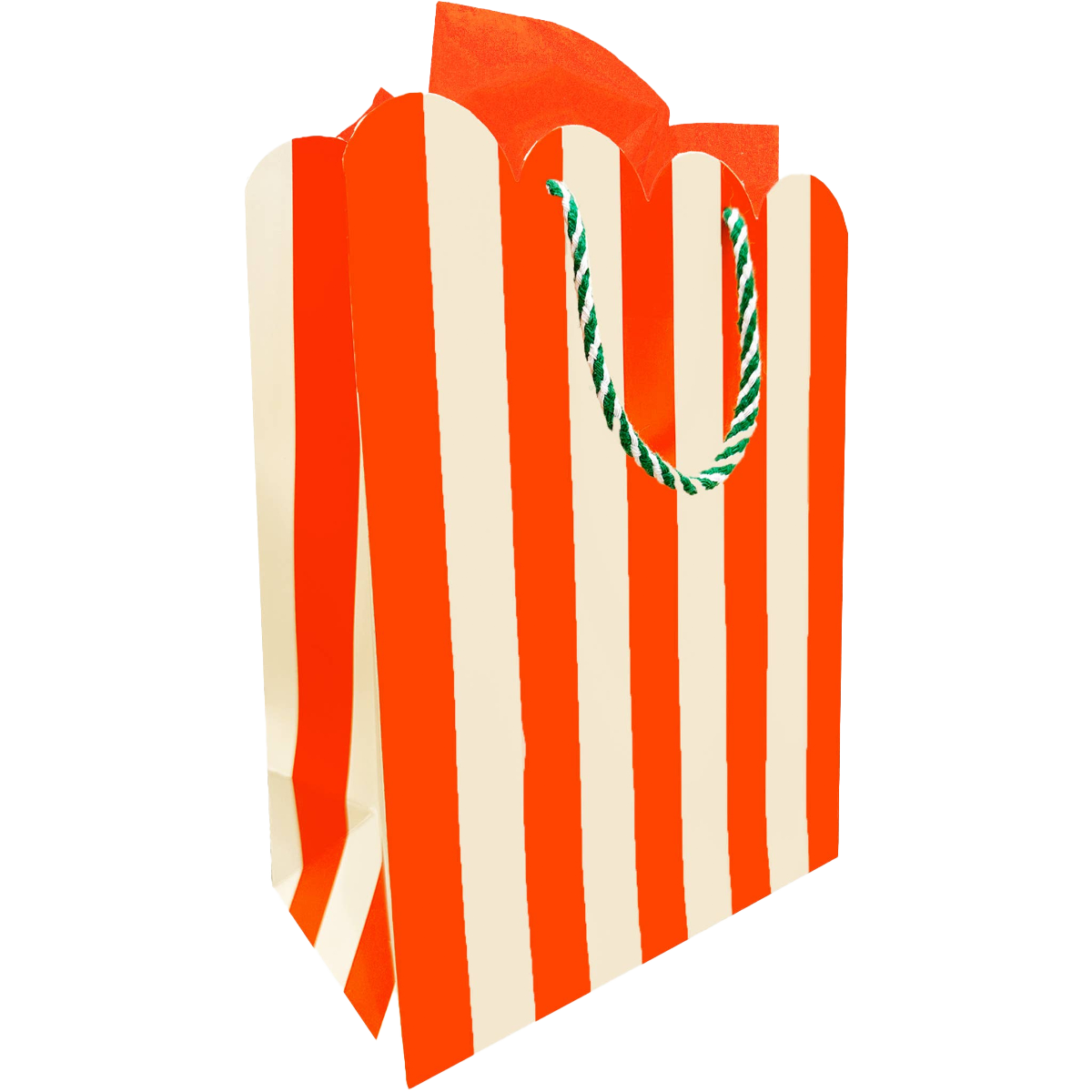 HOLIDAY STRIPES SCALLOP GIFT BAG