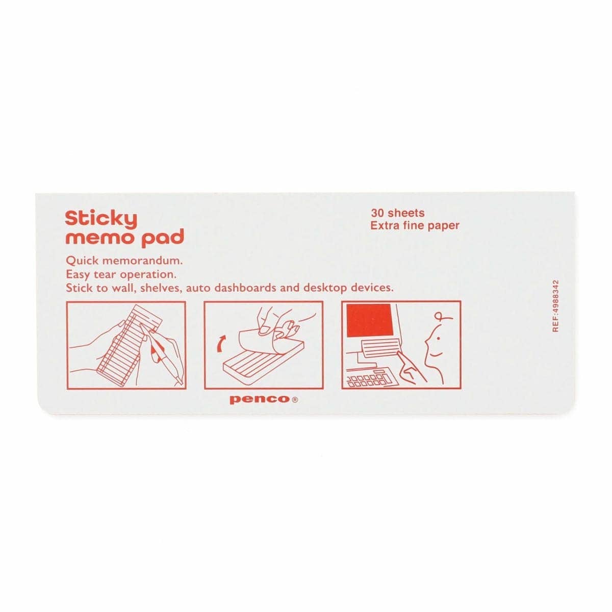 HIGHTIDE PENCO WEEKLY STICKY MEMO PAD: YELLOW